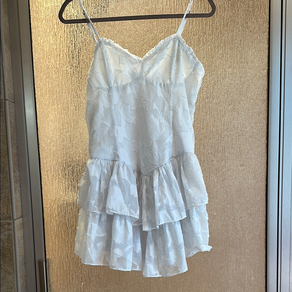 Wild Fable White Mini Dress with Tiered Ruffles